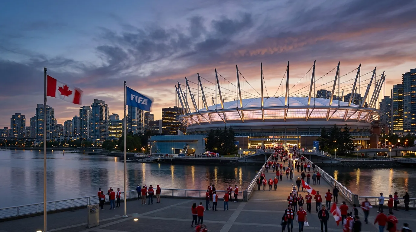 BC Place stadium exterior in Vancouver with retractable roof