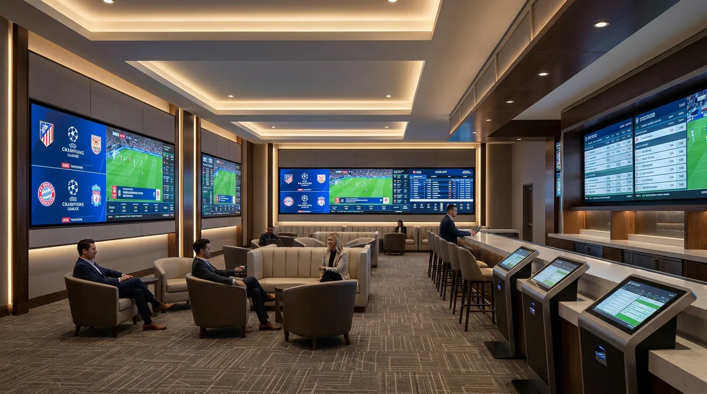 Sports betting displays showing World Cup match odds