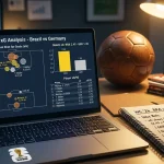 Betting analyst examining expected goals data on screen with World Cup 2026 match statistics