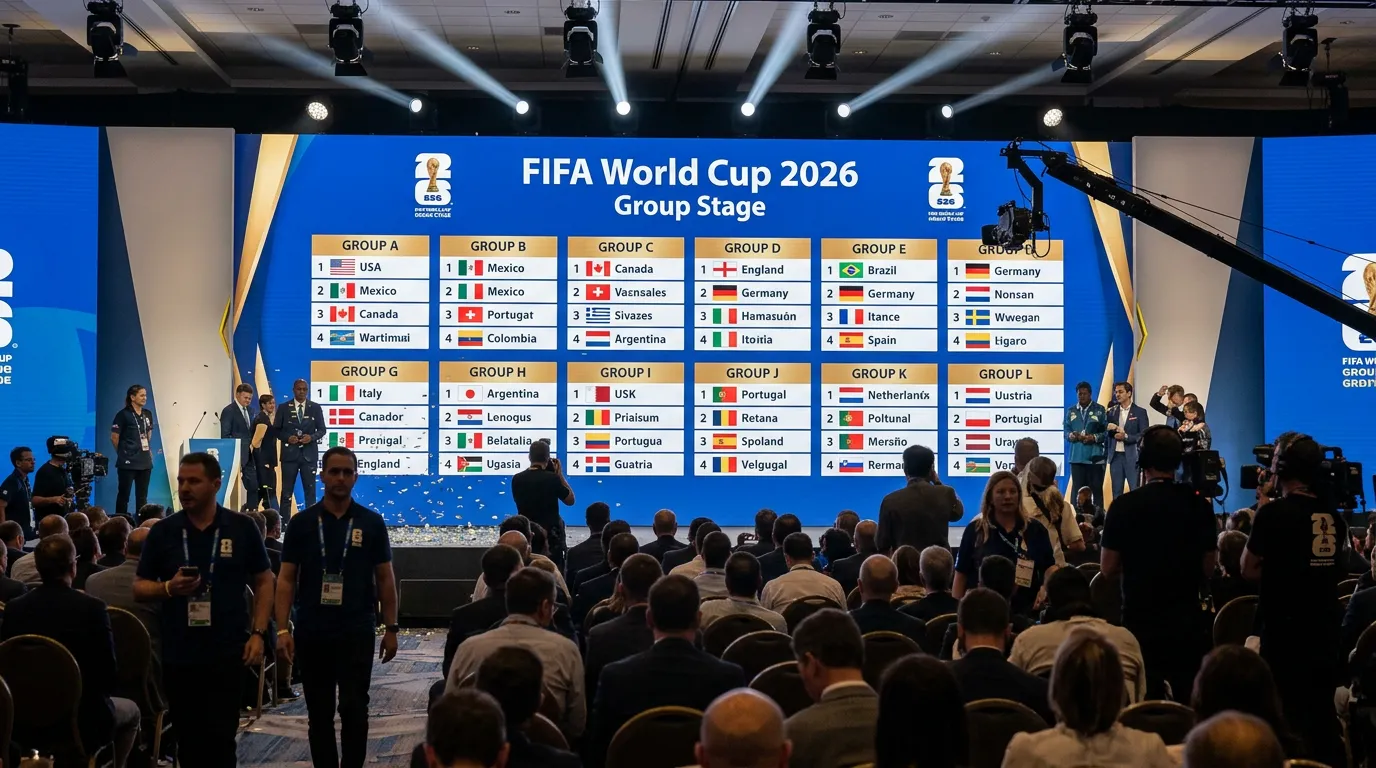 World Cup 2026 group stage draw display at FIFA headquarters
